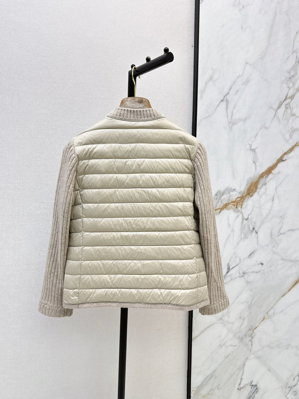 Brunello Cucinelli / 26 Fall-Winter Latest Wool Knit Patchwork Down Jacket