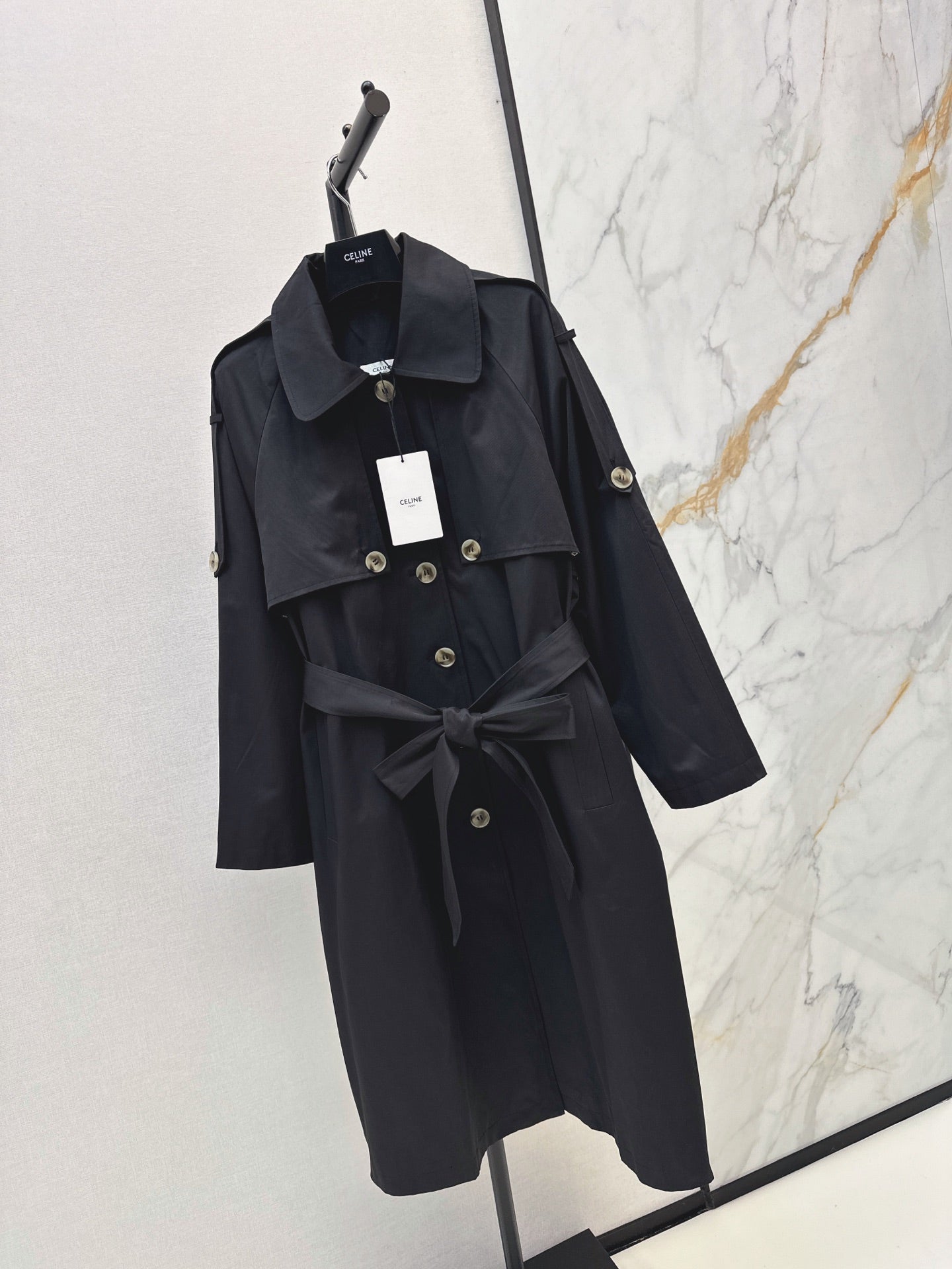 Celine/26 Early Autumn New Style Early Autumn New Style Notched Collar Belted Trench Coat