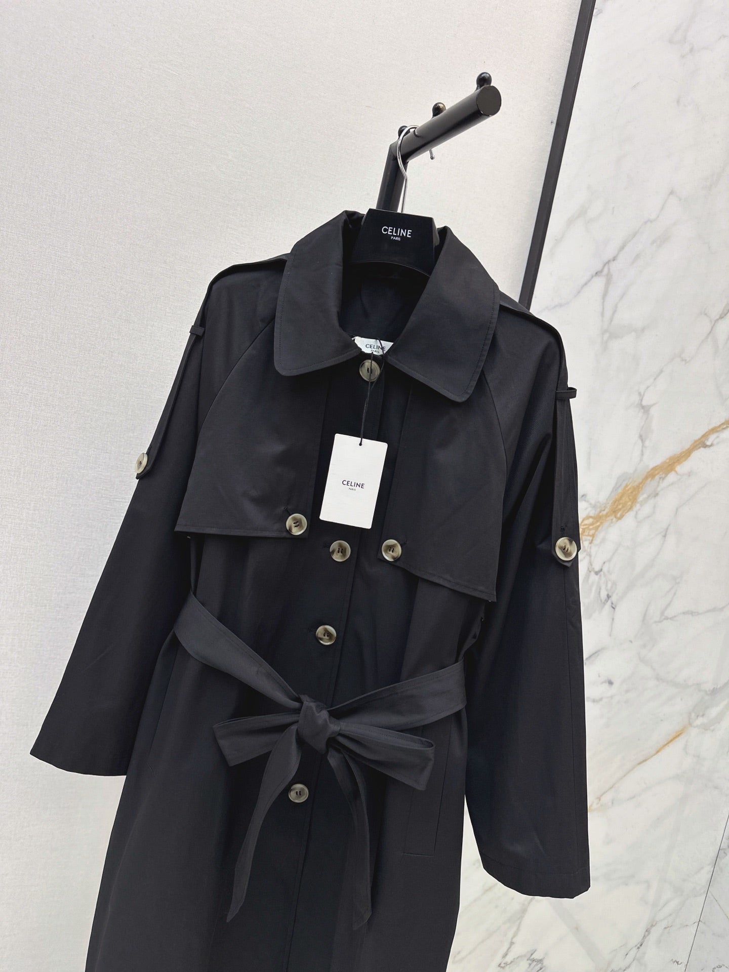 Celine/26 Early Autumn New Style Early Autumn New Style Notched Collar Belted Trench Coat