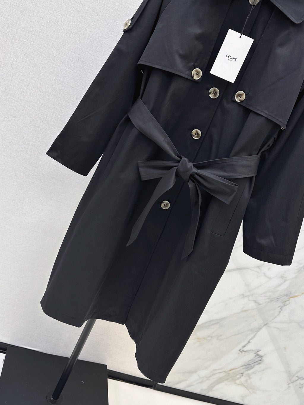 Celine/26 Early Autumn New Style Early Autumn New Style Notched Collar Belted Trench Coat