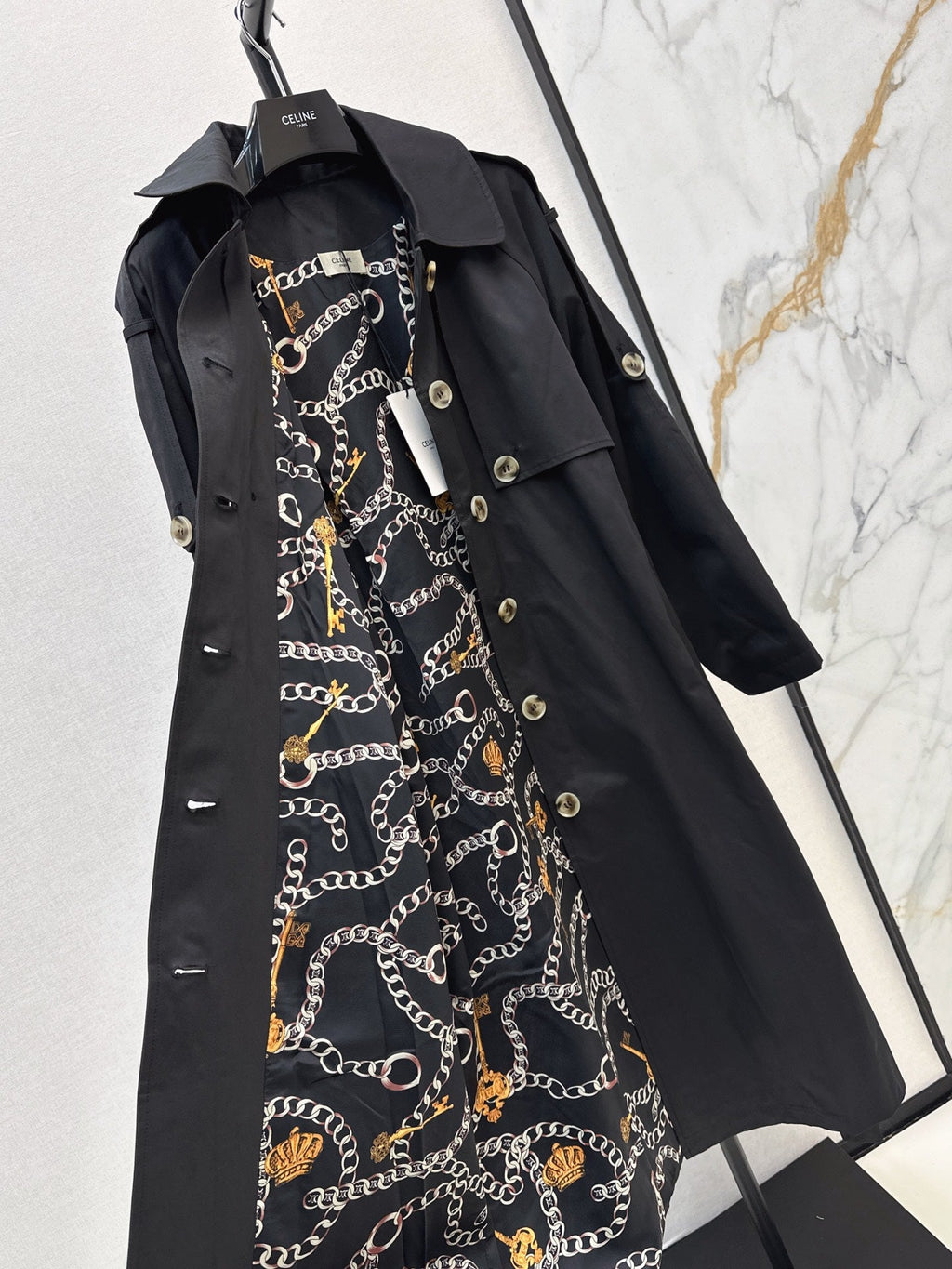 Celine/26 Early Autumn New Style Early Autumn New Style Notched Collar Belted Trench Coat