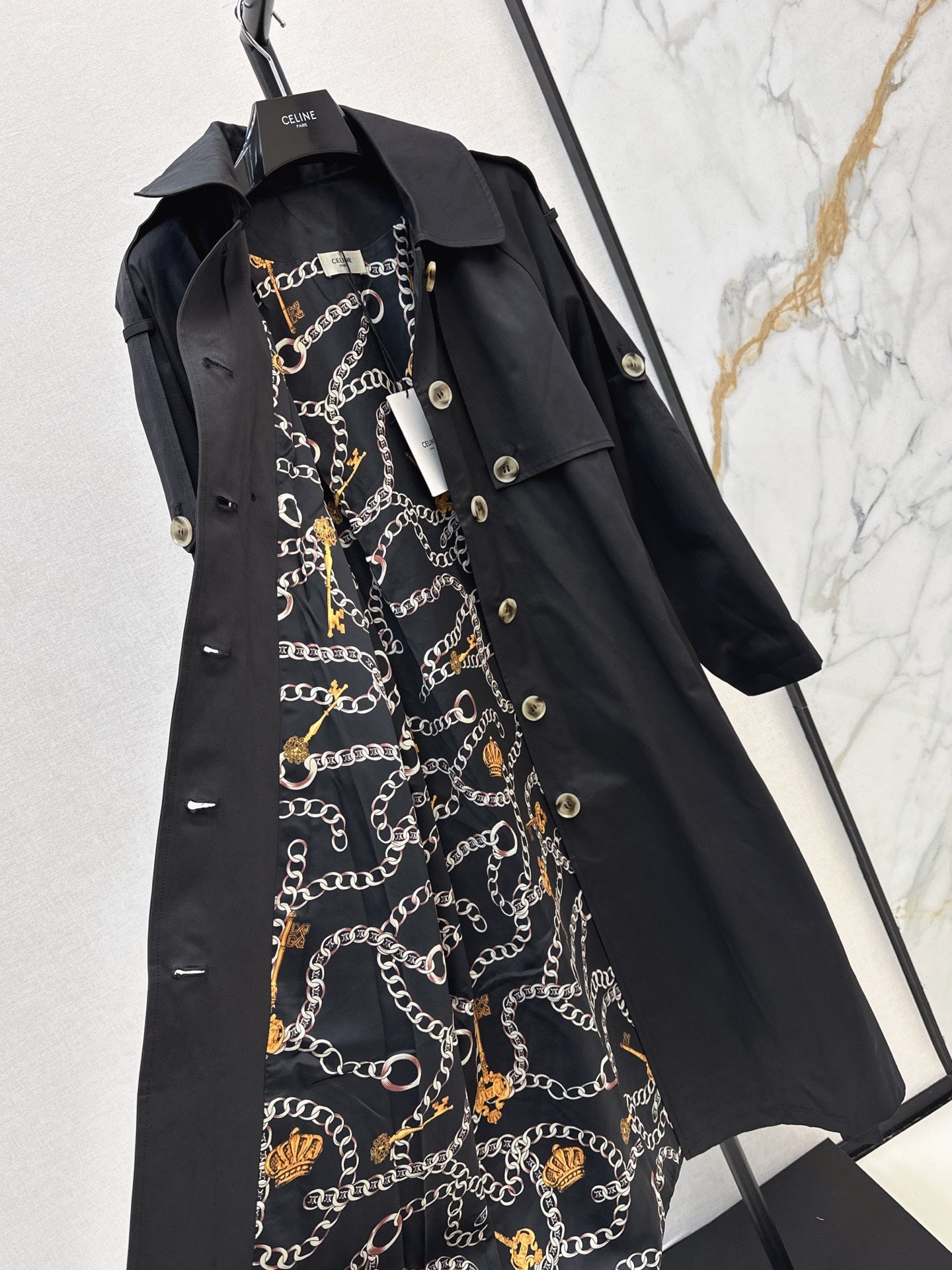 Celine/26 Early Autumn New Style Early Autumn New Style Notched Collar Belted Trench Coat