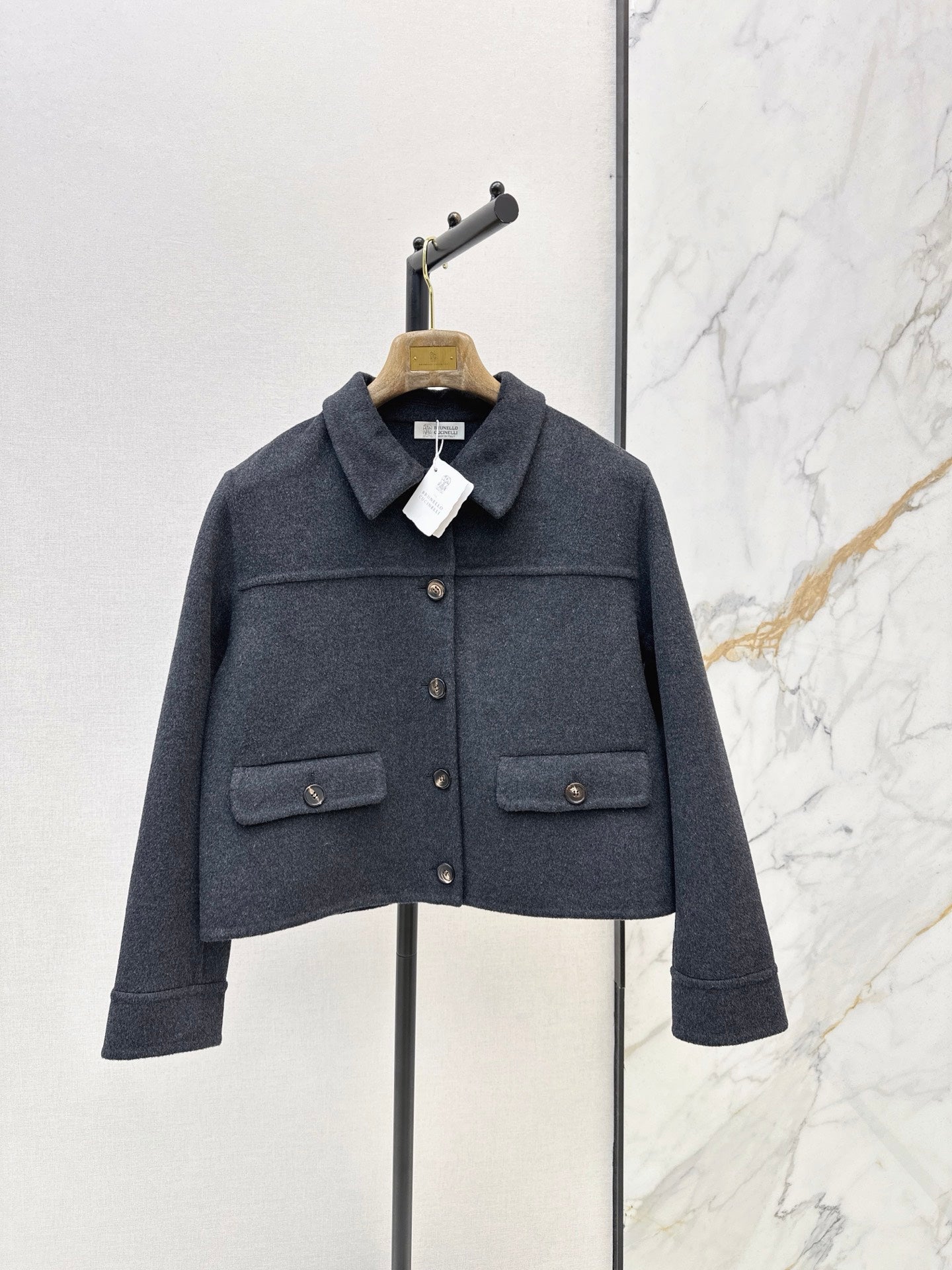 Brunello Cucinelli/26Ss Early Autumn Latest Minimalist Short Wool Coat