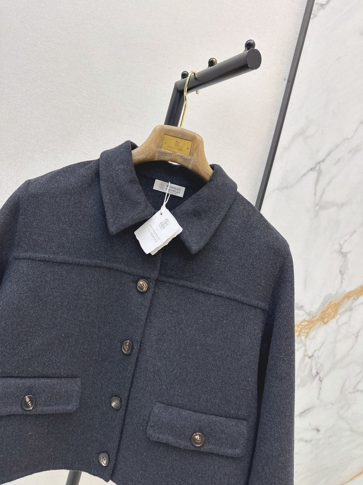 Brunello Cucinelli/26Ss Early Autumn Latest Minimalist Short Wool Coat
