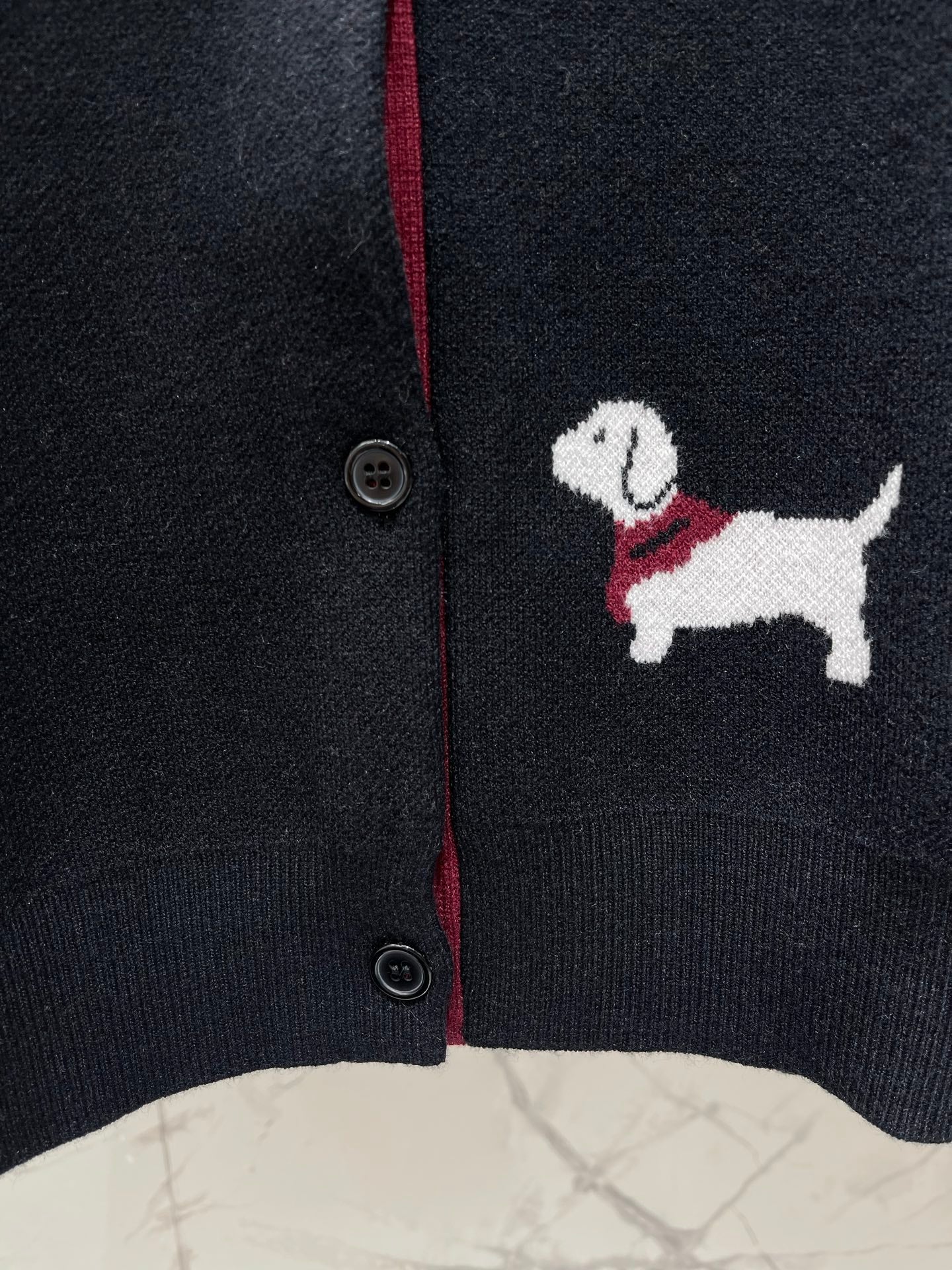 Thom Browne/26 Early Spring New Full-Print Puppy Cardigan Sweater