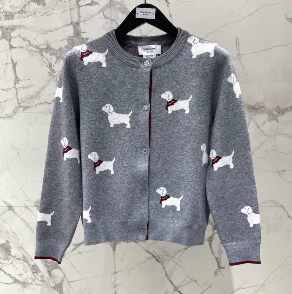 Thom Browne/26 Early Spring New Full-Print Puppy Cardigan Sweater