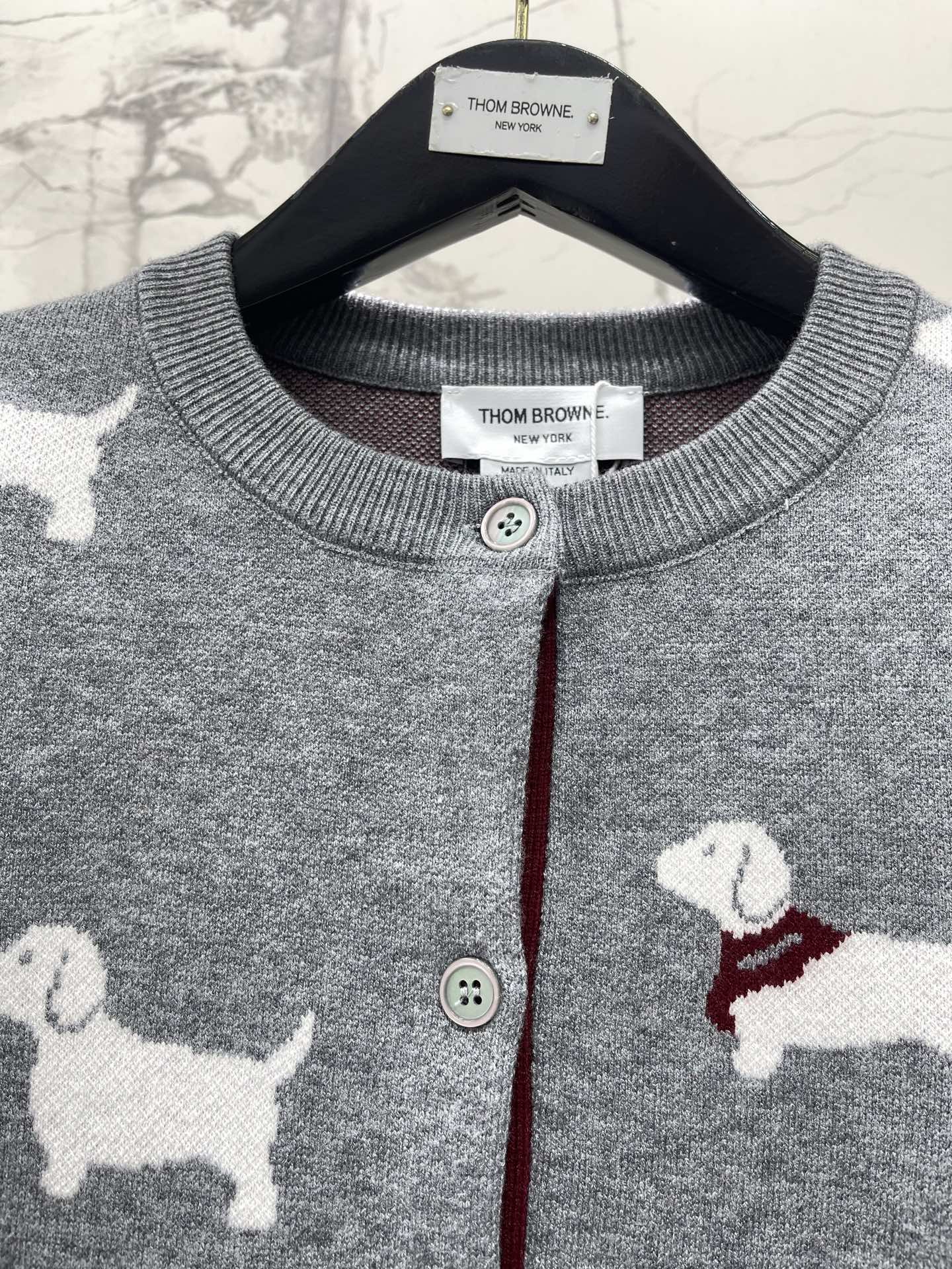 Thom Browne/26 Early Spring New Full-Print Puppy Cardigan Sweater