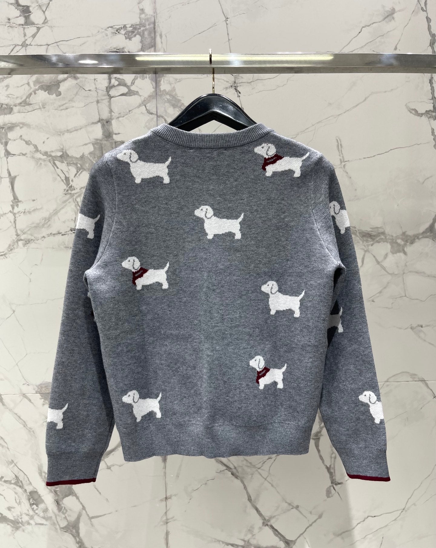 Thom Browne/26 Early Spring New Full-Print Puppy Cardigan Sweater