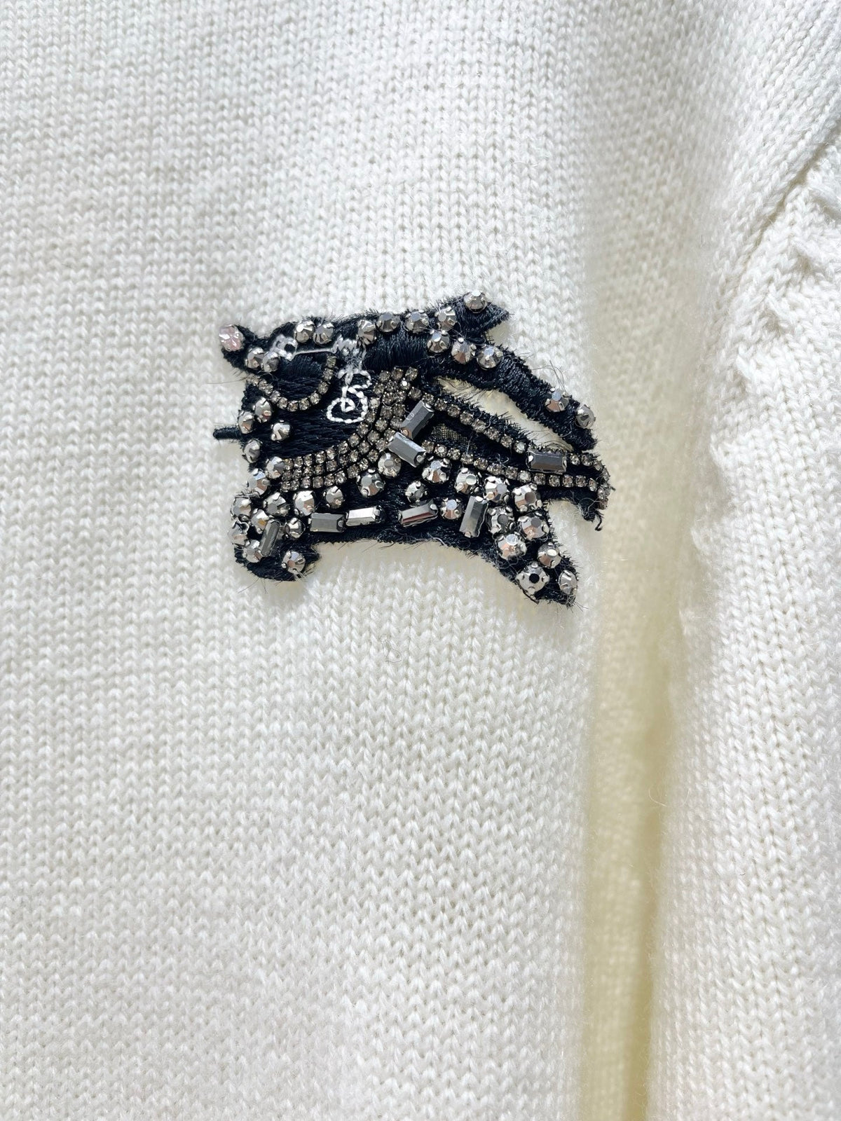 MiuMiu/26 New Early Autumn Knight Logo Wool-Cashmere Blend Cardigan