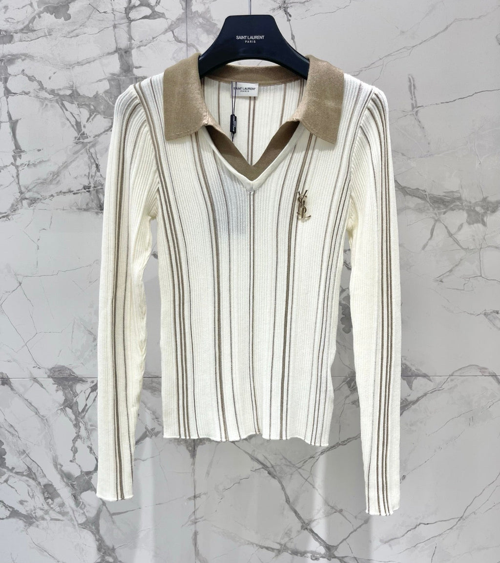 Yves Saint Laurent/26 New Kids' Colorblock Two-in-One Collar Knit Sweater