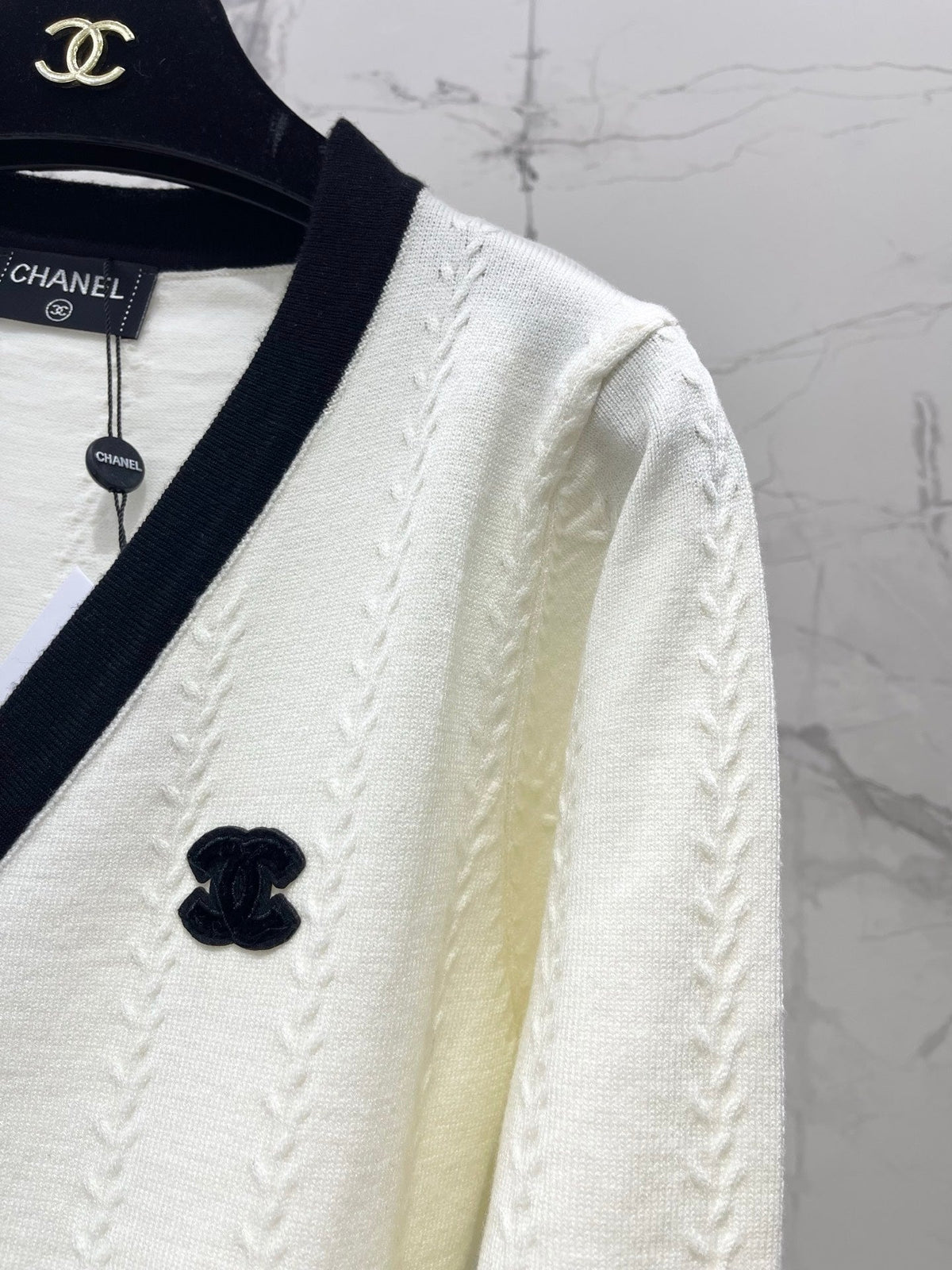 chanel/26 New Jacquard V-Neck Knit Cardigan