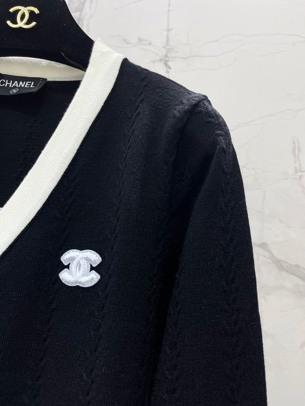 chanel/26 New Jacquard V-Neck Knit Cardigan