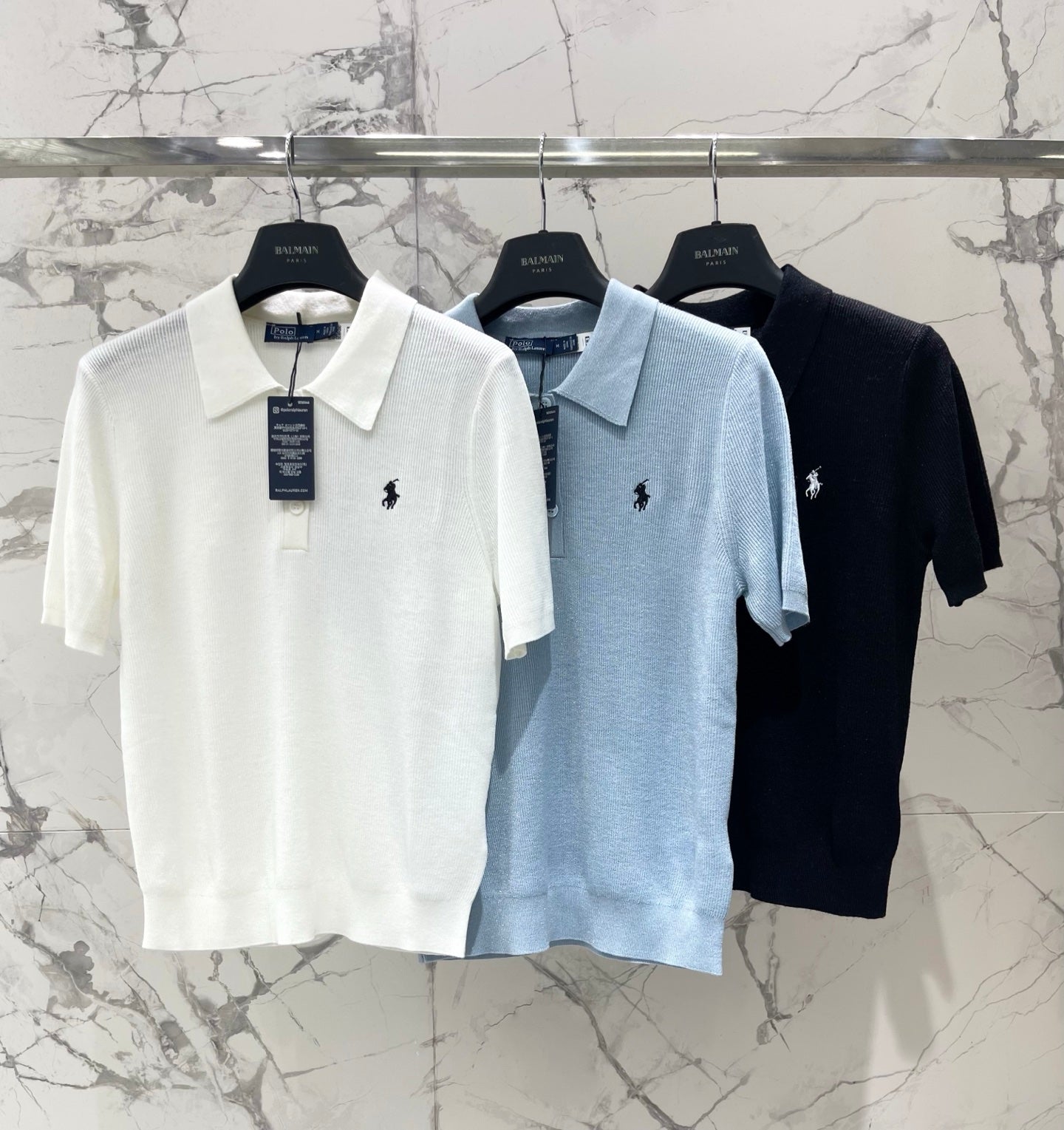Ralph Lauren / 26 New Polo Collar Embroidered Pony Knit Short Sleeve