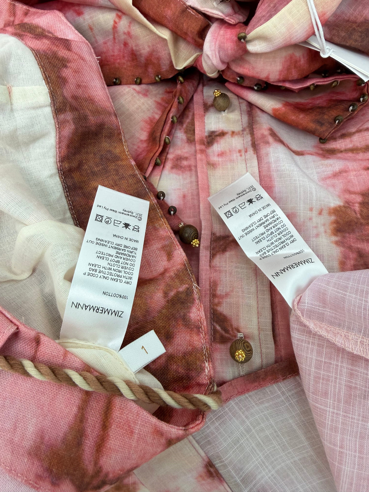 zimmermann/26 New Pink-Brown Gradient Tie-Dye Set