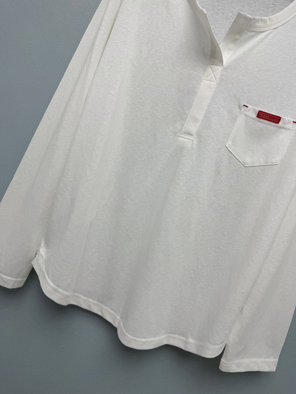 Prada / New Half-Button Henry Collar Long-Sleeve Top