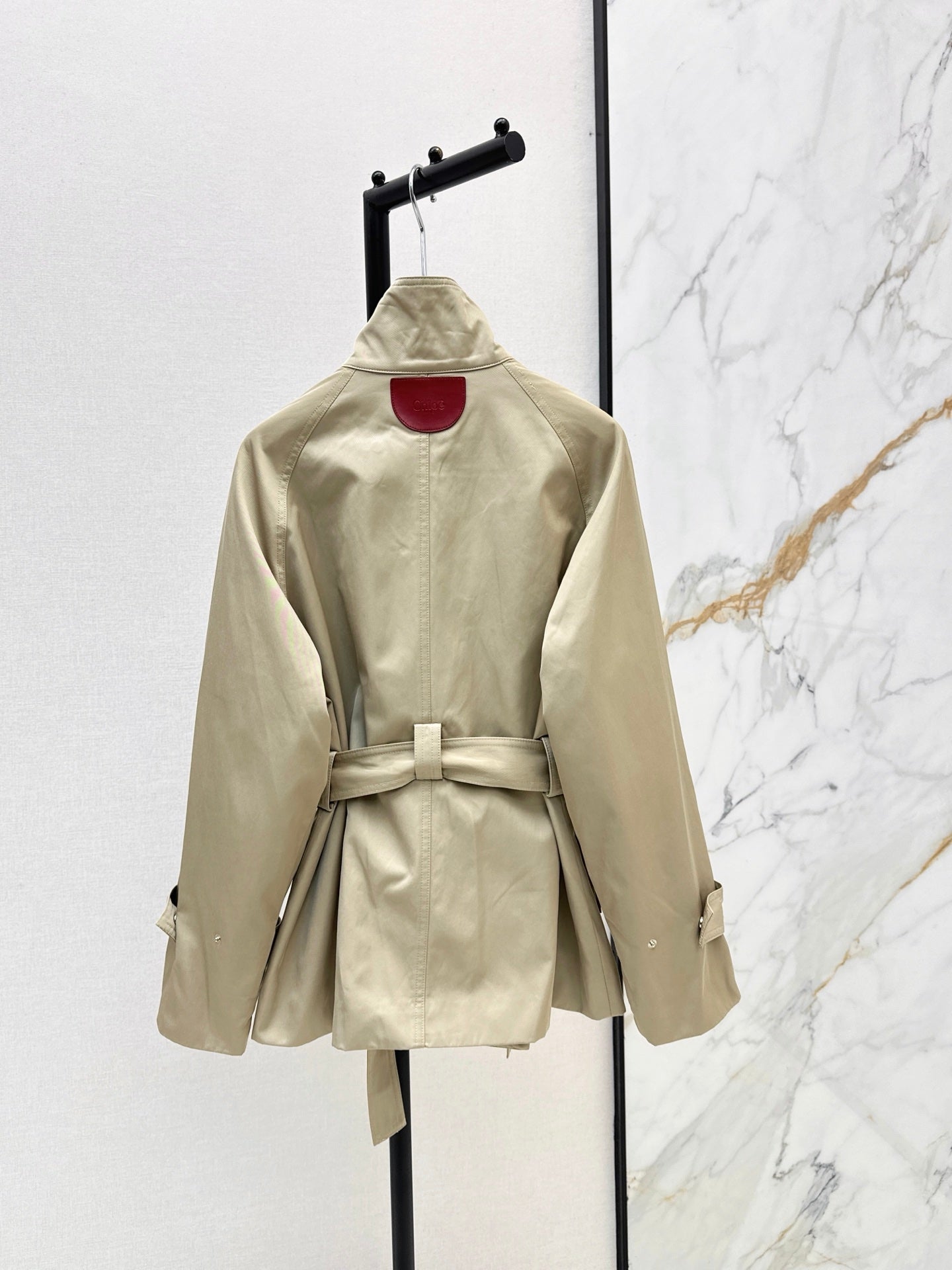 Chloe/Early Autumn New Stylish Stand-Collar Mid-Length Trench Coat