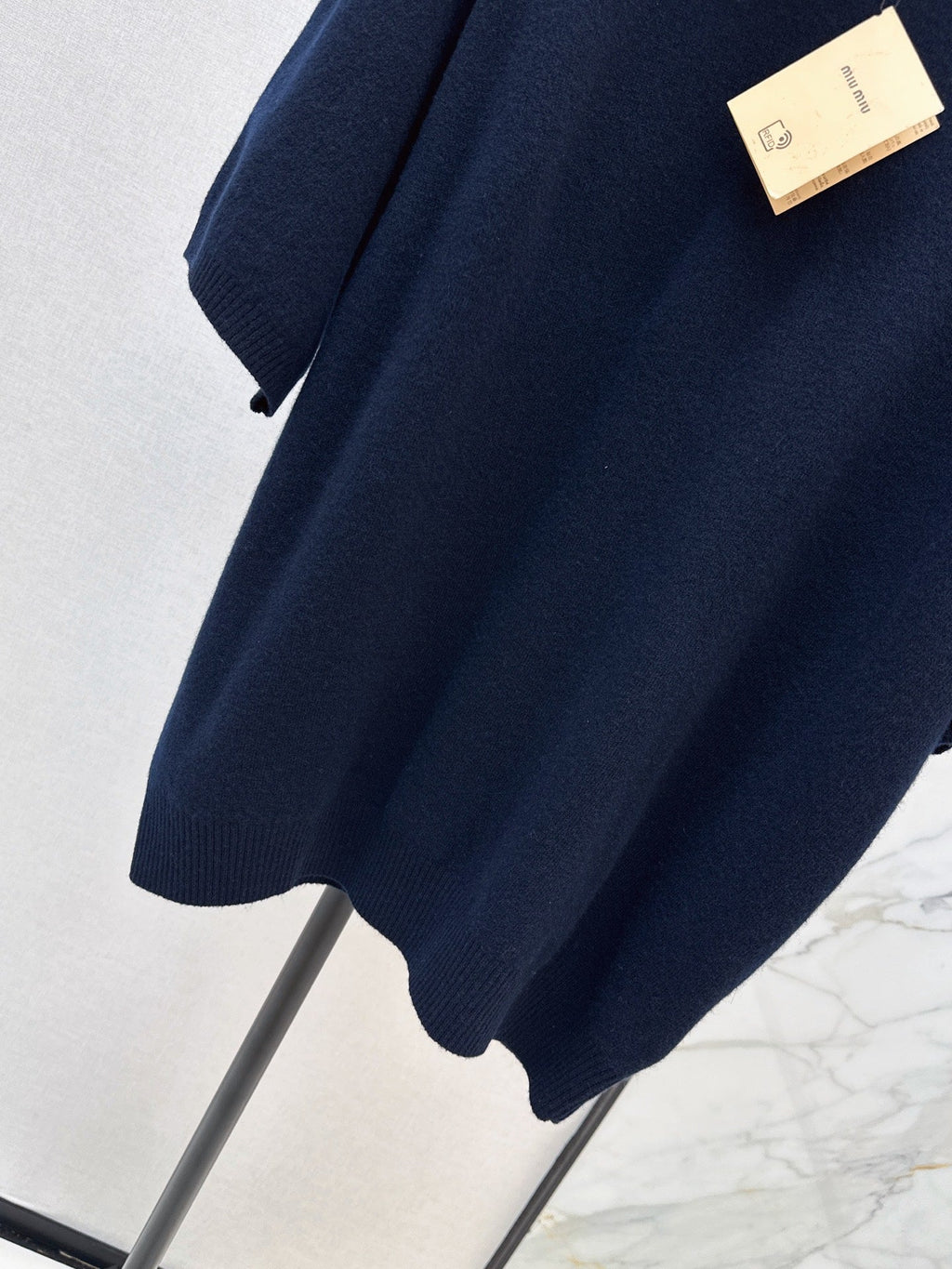 MiuMiu/26 Early Autumn Latest College-Style Two-in-One Look Cashmere Sweater