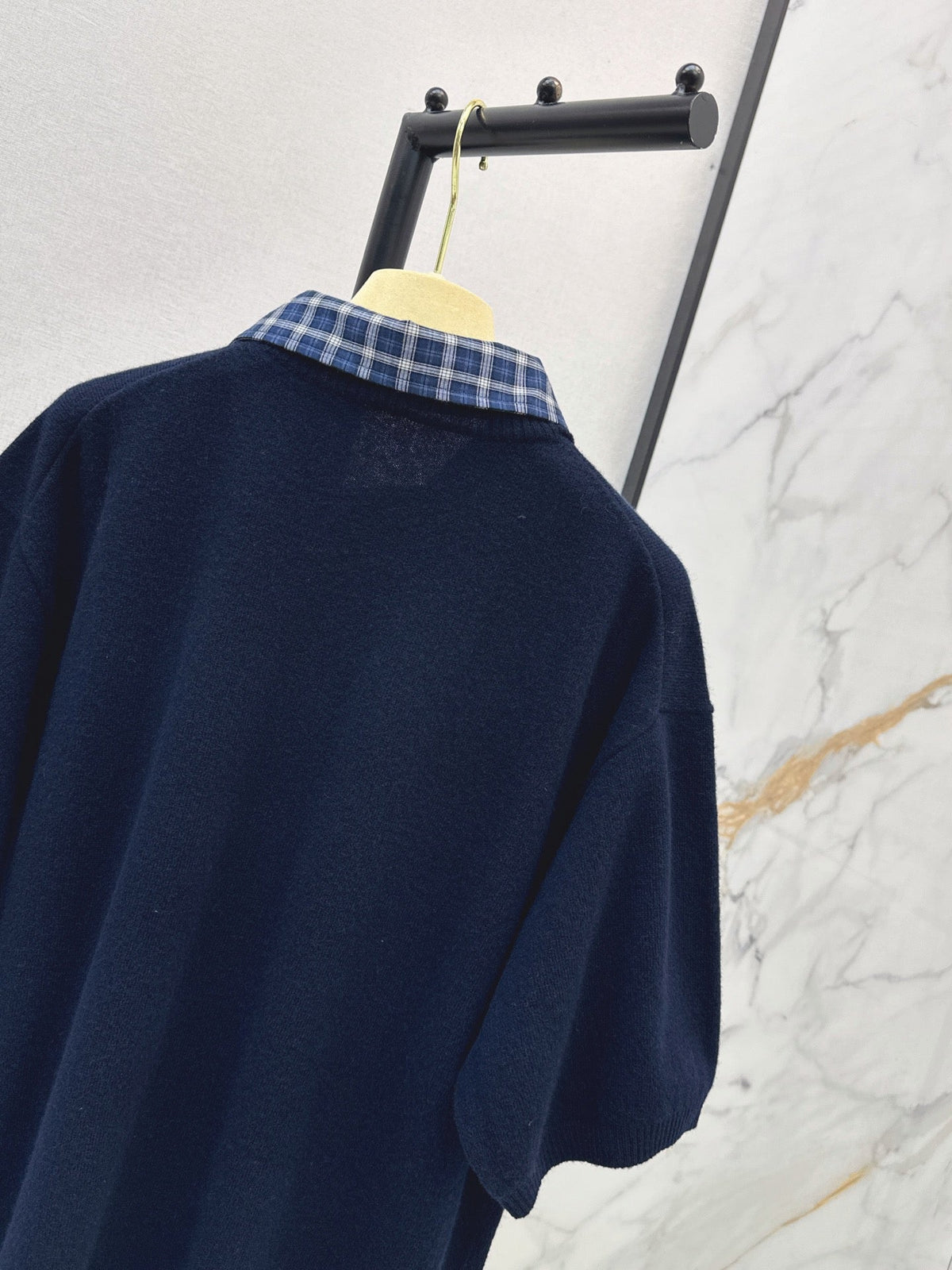 MiuMiu/26 Early Autumn Latest College-Style Two-in-One Look Cashmere Sweater
