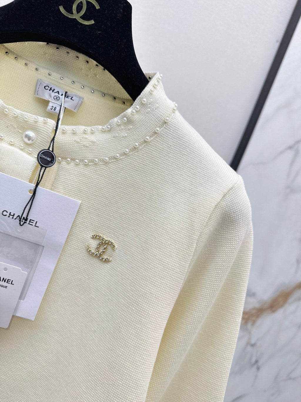 chanel/26 Early Autumn Latest Heavy Beaded Knit Long Sleeve Cardigan