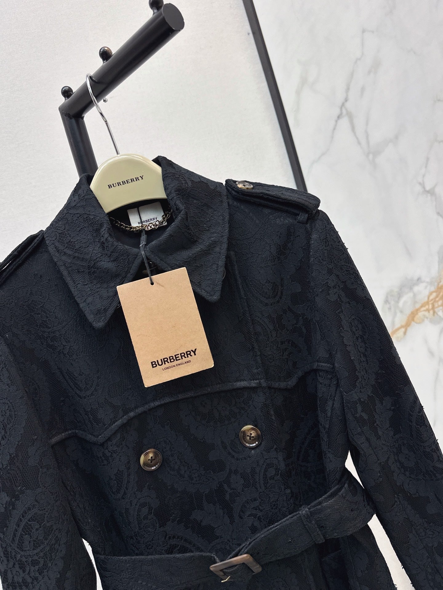 Burberry/26 Fall-Winter Latest Lace Long Trench Coat
