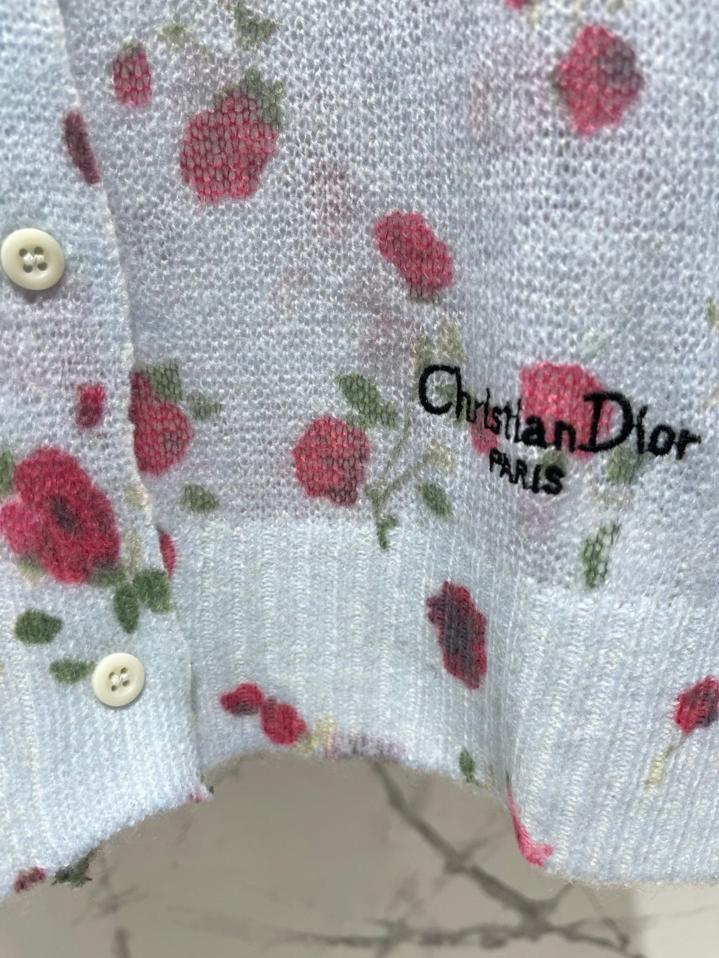 Dior/New Ombre Floral Print Knit Cardigan