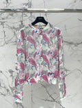 Dior/New Ombre Floral Print Knit Cardigan