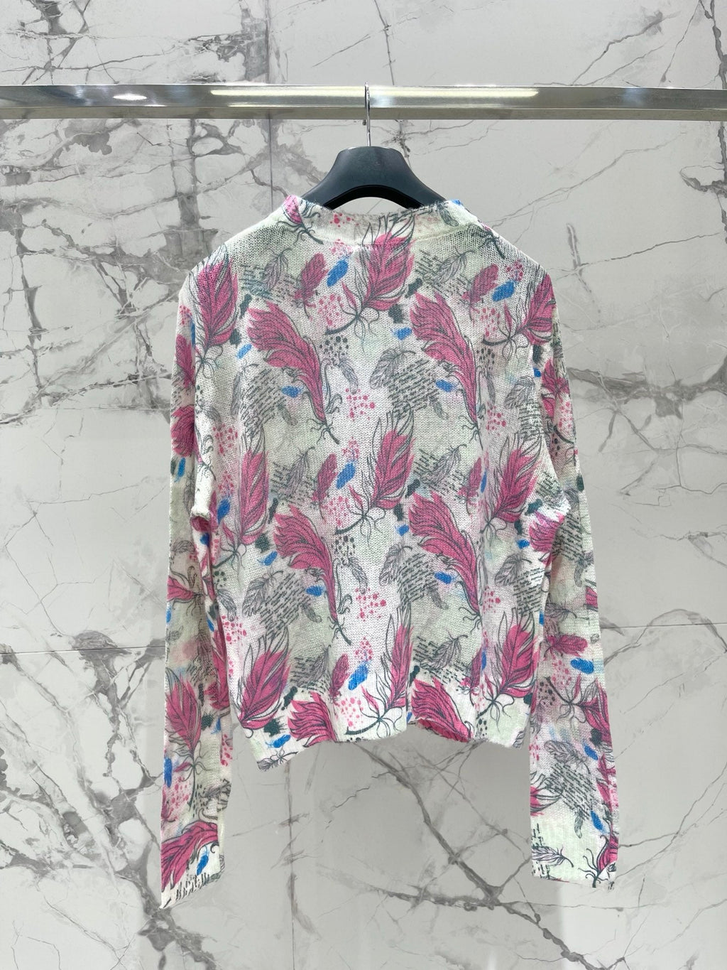 Dior/New Ombre Floral Print Knit Cardigan