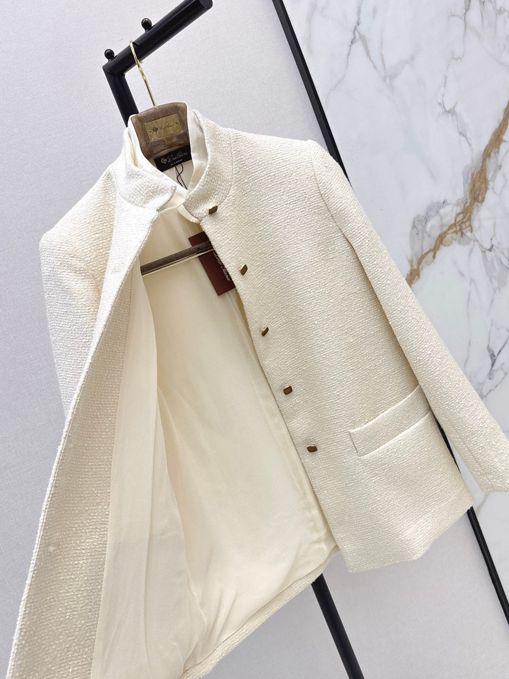 Loro Piana / New Elegant Stand-Collar Wool Blend Coat