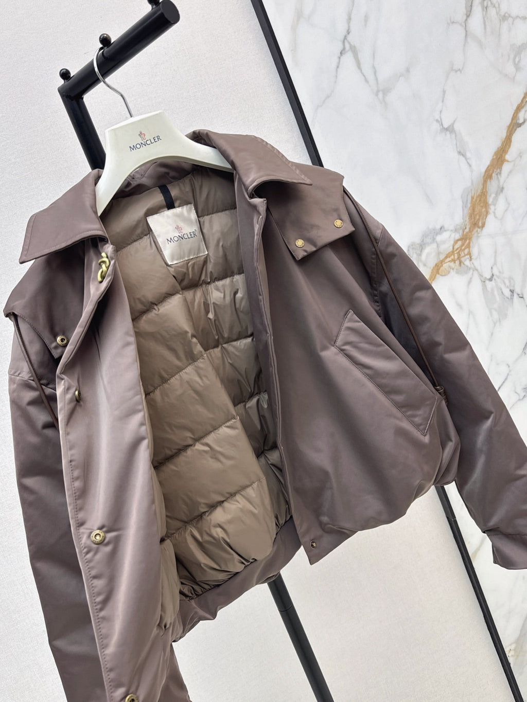 Prada/26 Latest Gray-Coffee Goose Down Short Jacket