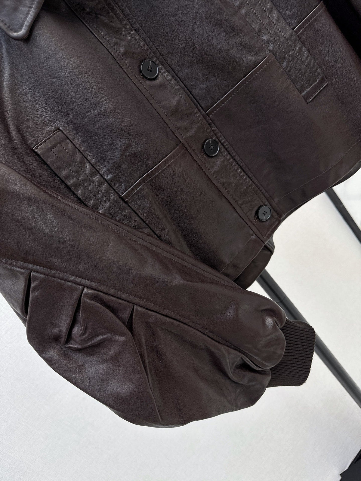 Brunello Cucinelli/26Latest Early-Autumn Cropped Lapel Leather Jacket