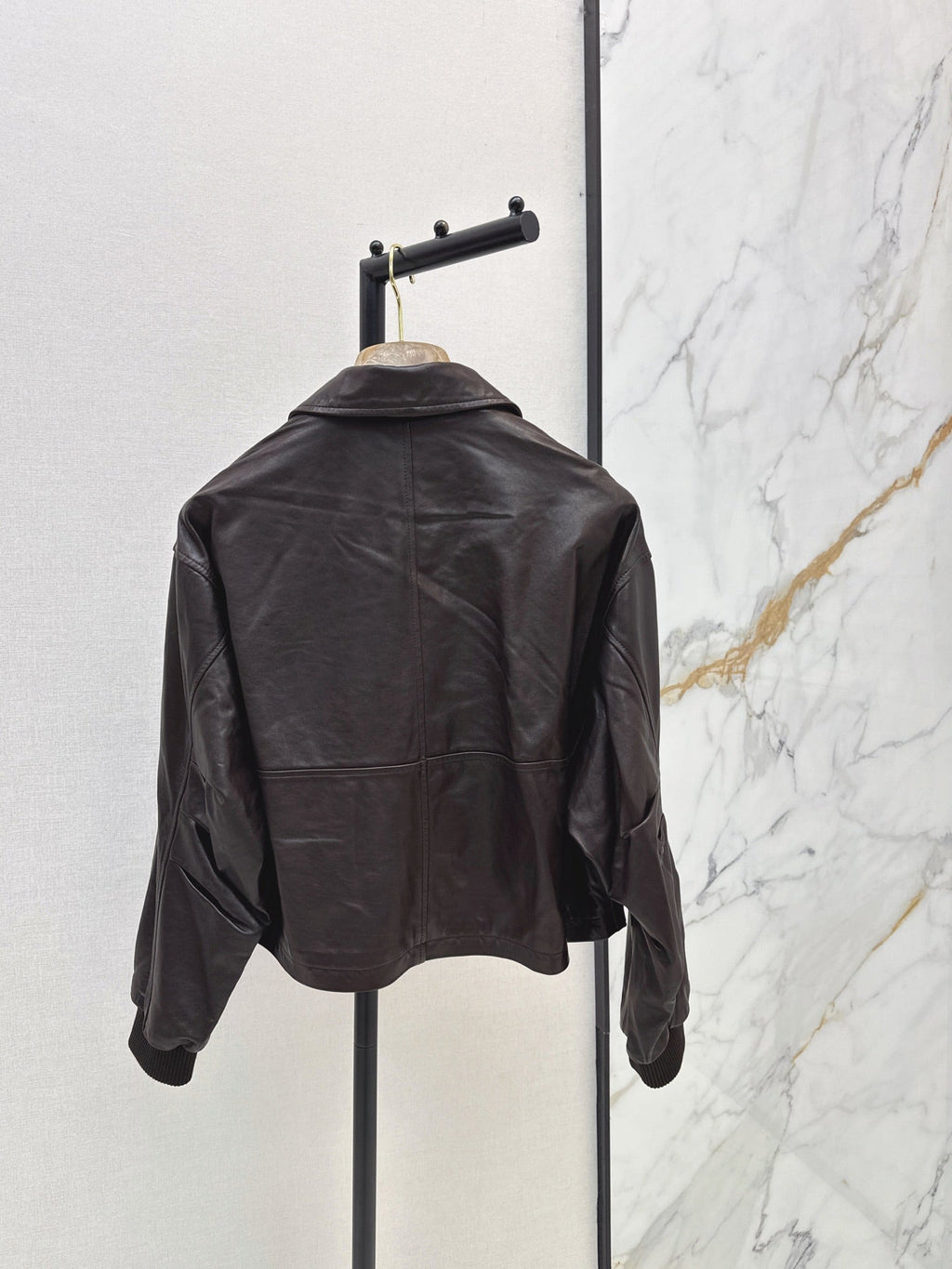 Brunello Cucinelli/26Latest Early-Autumn Cropped Lapel Leather Jacket