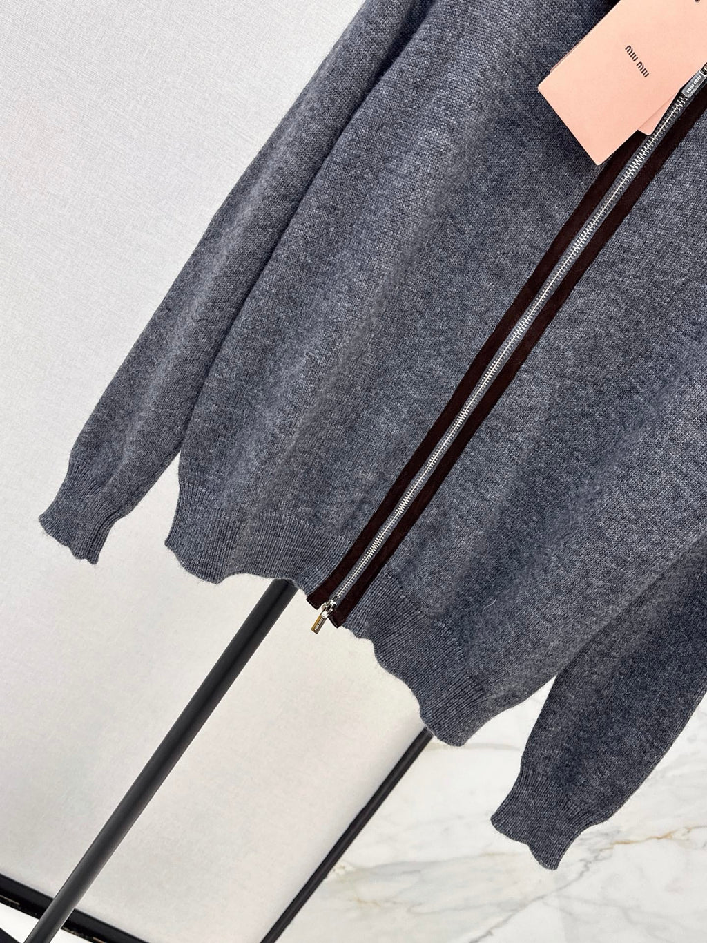 MiuMiu/26Latest Fall/Winter Collared Zip-Up Cardigan