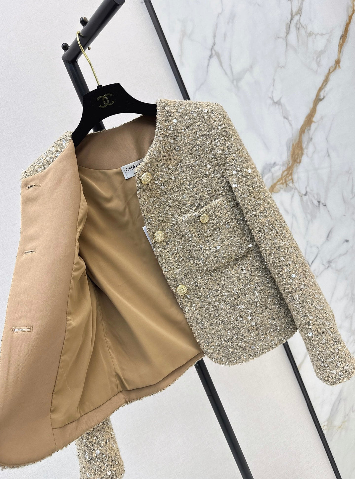 Chanel/26Latest Autumn/Winter Cropped Knit Jacket
