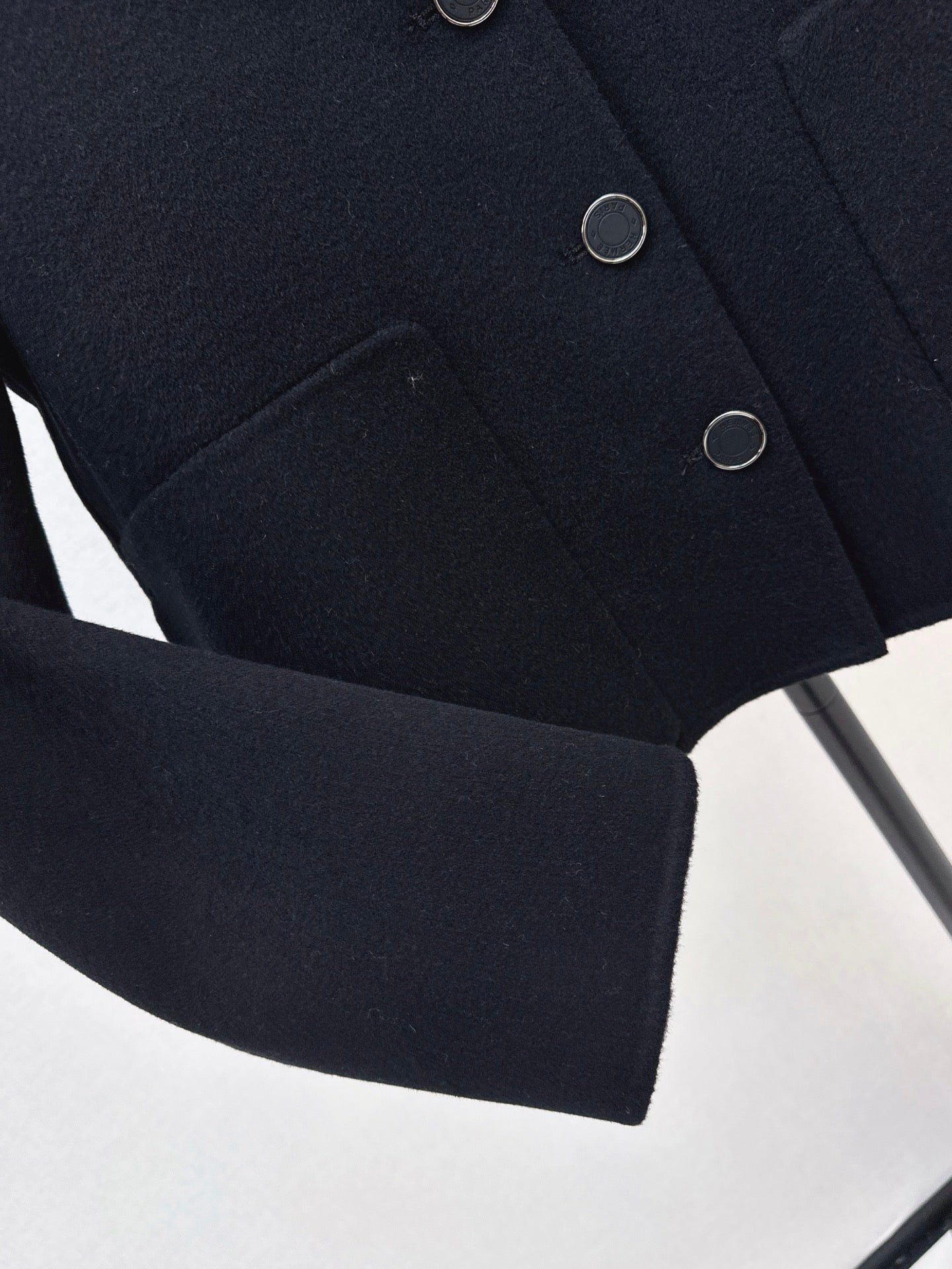 Hermes/26New Early Autumn Collared Wool Coat