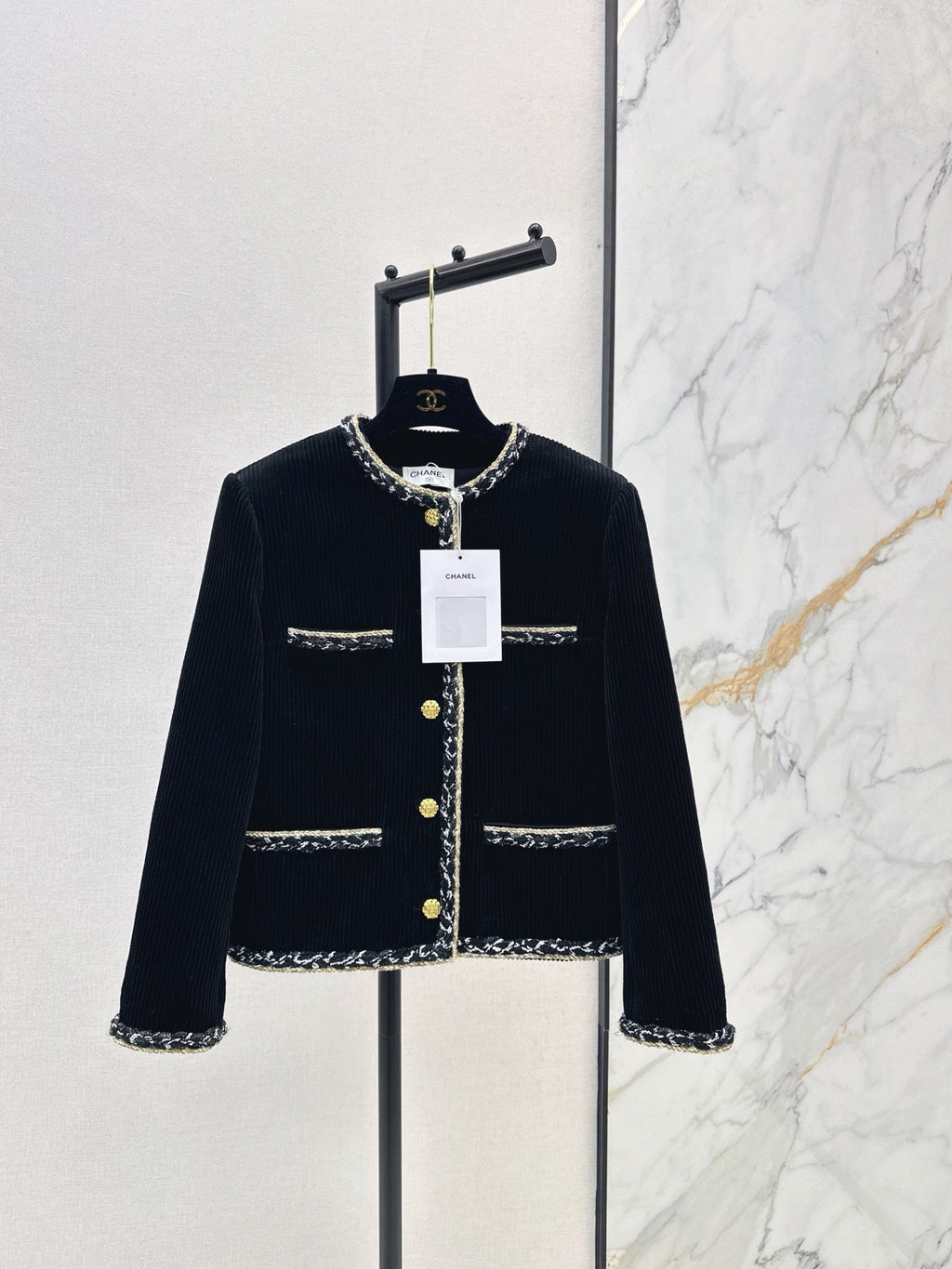 Chanel / 26 Autumn-Winter Latest Two-Tone Ribbon Splice Decorative Jacket