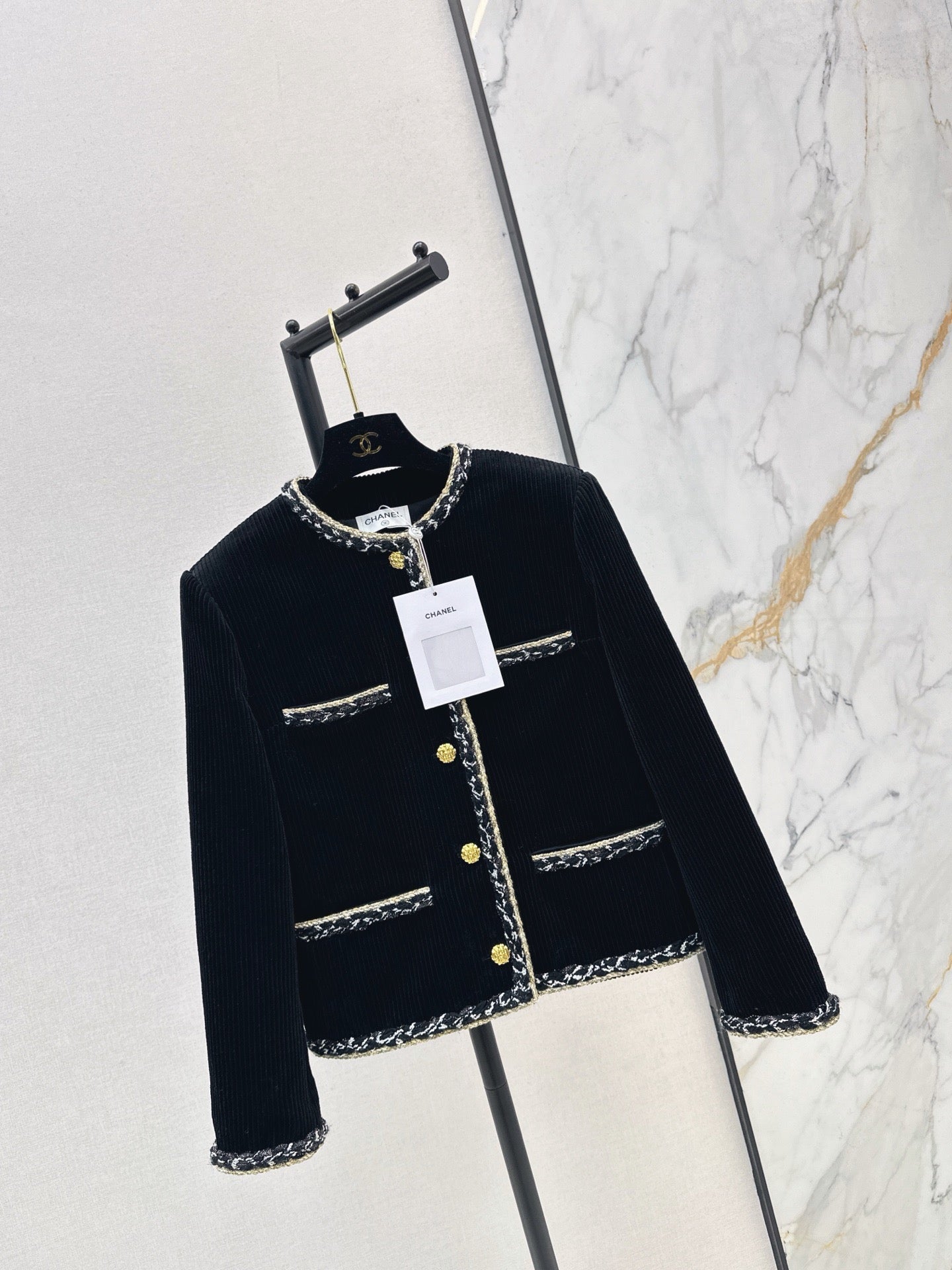 Chanel / 26 Autumn-Winter Latest Two-Tone Ribbon Splice Decorative Jacket