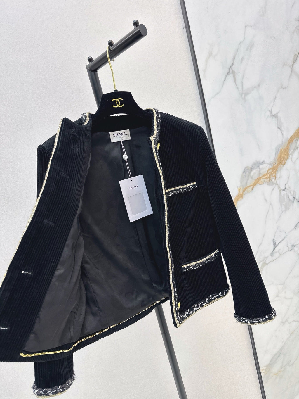 Chanel / 26 Autumn-Winter Latest Two-Tone Ribbon Splice Decorative Jacket