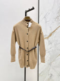 Brunello Cucinelli/26 Early Autumn Latest Long Stand Collar Cardigan
