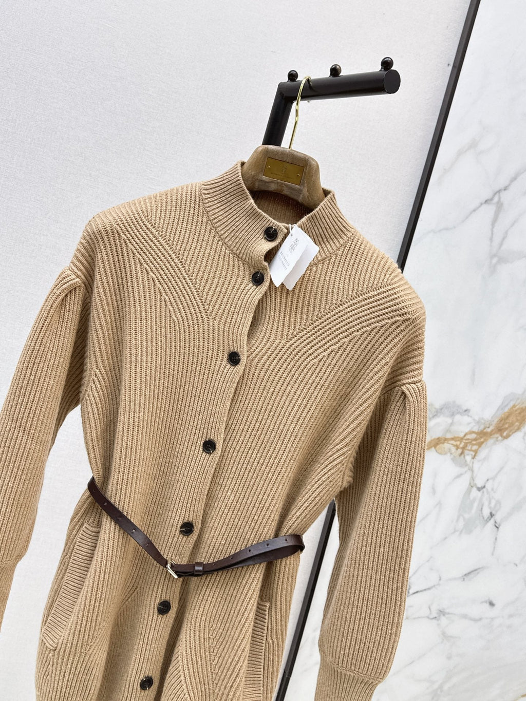 Brunello Cucinelli/26 Early Autumn Latest Long Stand Collar Cardigan