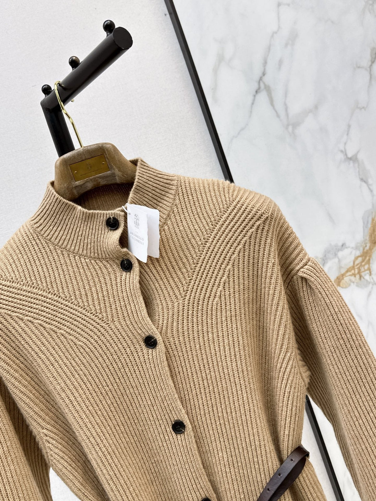 Brunello Cucinelli/26 Early Autumn Latest Long Stand Collar Cardigan