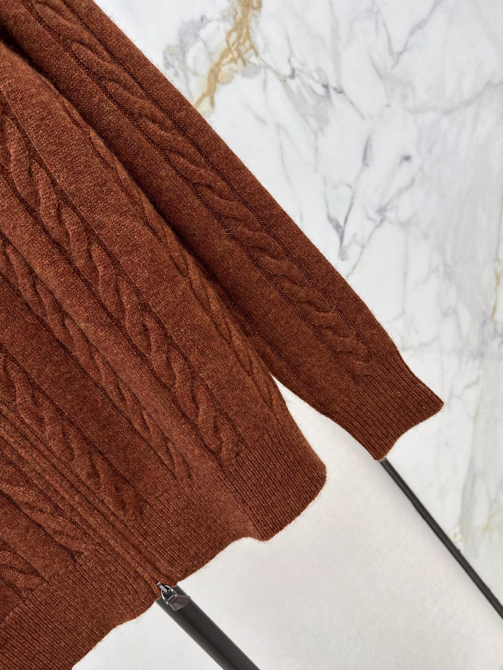 LORO PIANA/26 Fall-Winter Latest Old Money Style Outfit with Cable Knit Zipper Cardigan