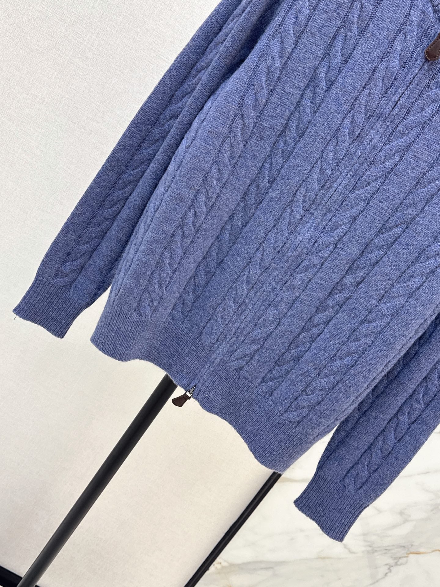 LORO PIANA/26 Fall-Winter Latest Old Money Style Outfit with Cable Knit Zipper Cardigan