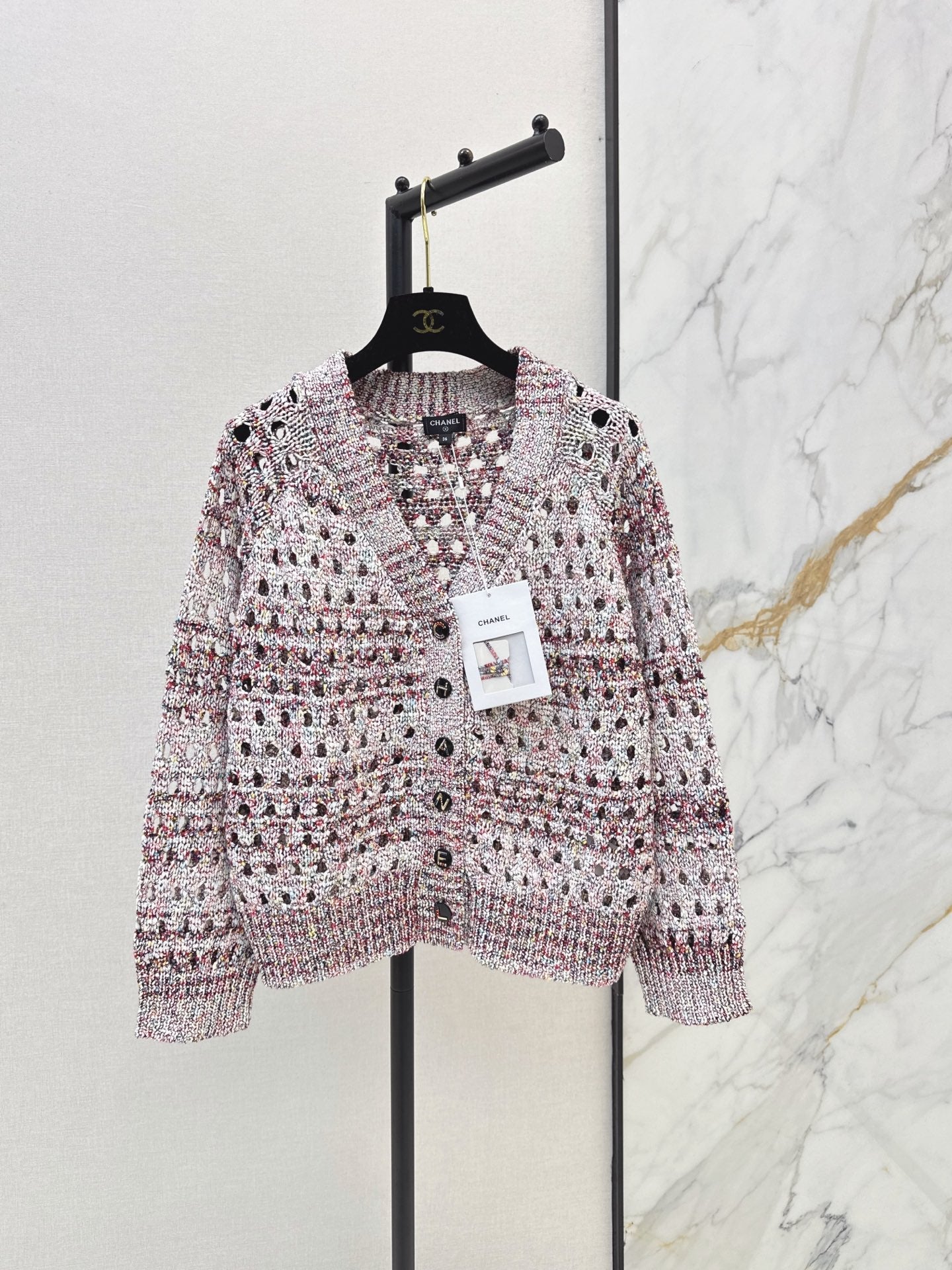 Chanel / 26 Fall-Winter Latest Polka Dot Openwork Cardigan