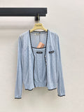 MiuMiu/26 Fall-Winter Latest V-Neck Wool Cardigan + Tiny Camisole