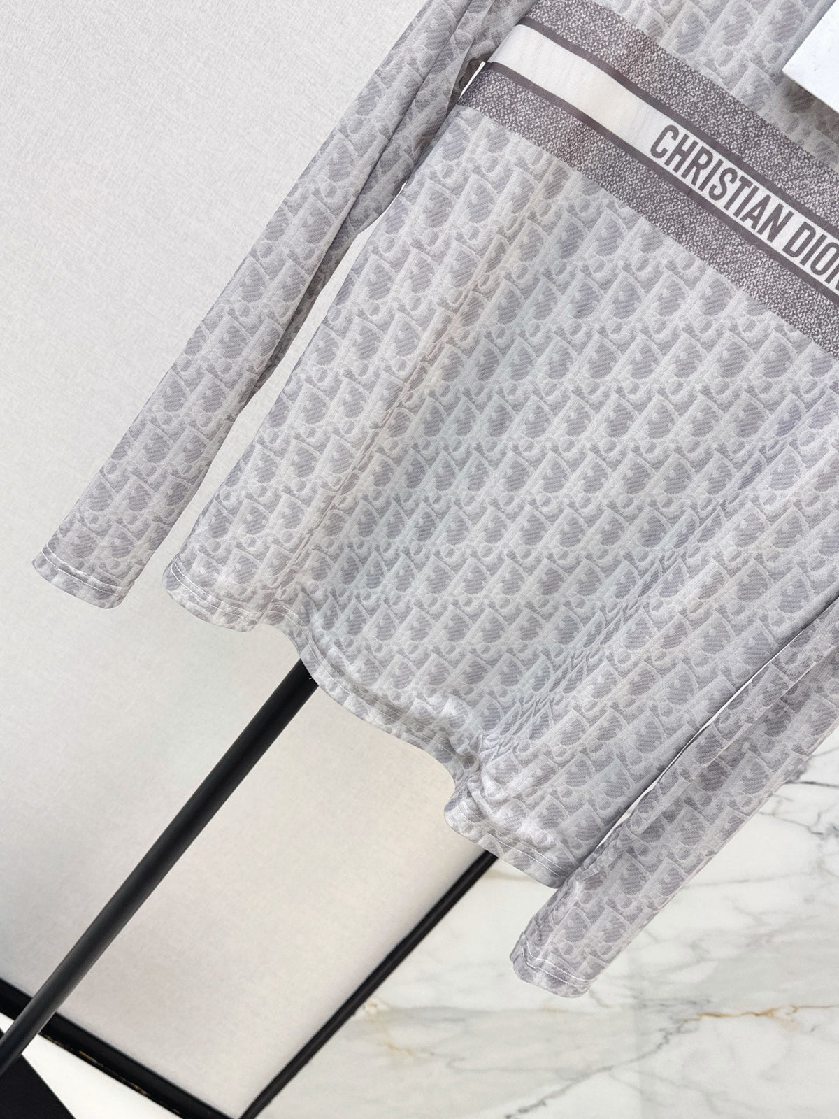 Dior/26 Fall-Winter Latest Letter Print Mesh Long-Sleeve Base Shirt