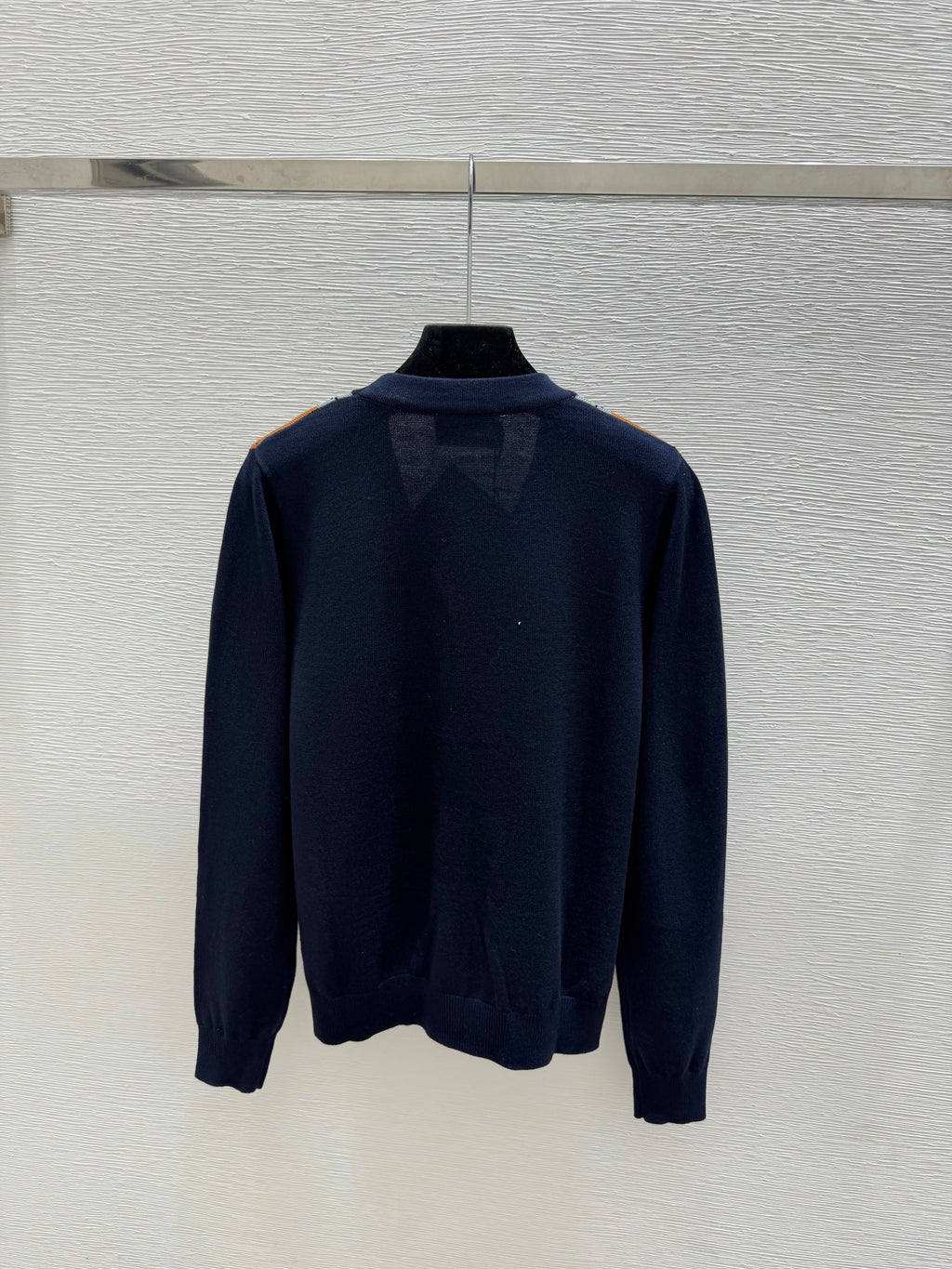 Prada / 26 Early Autumn New Color-Block Quilted V-Neck Knit Long-Sleeve Cardigan