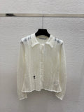 Dior/26 Early Autumn New Solid Color Simple Collared Knit Long-Sleeve Cardigan