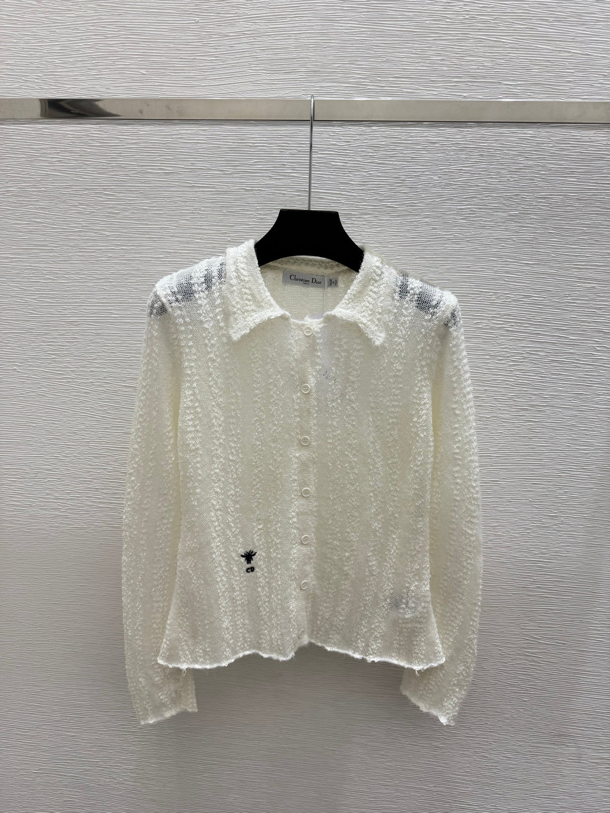 Dior/26 Early Autumn New Solid Color Simple Collared Knit Long-Sleeve Cardigan