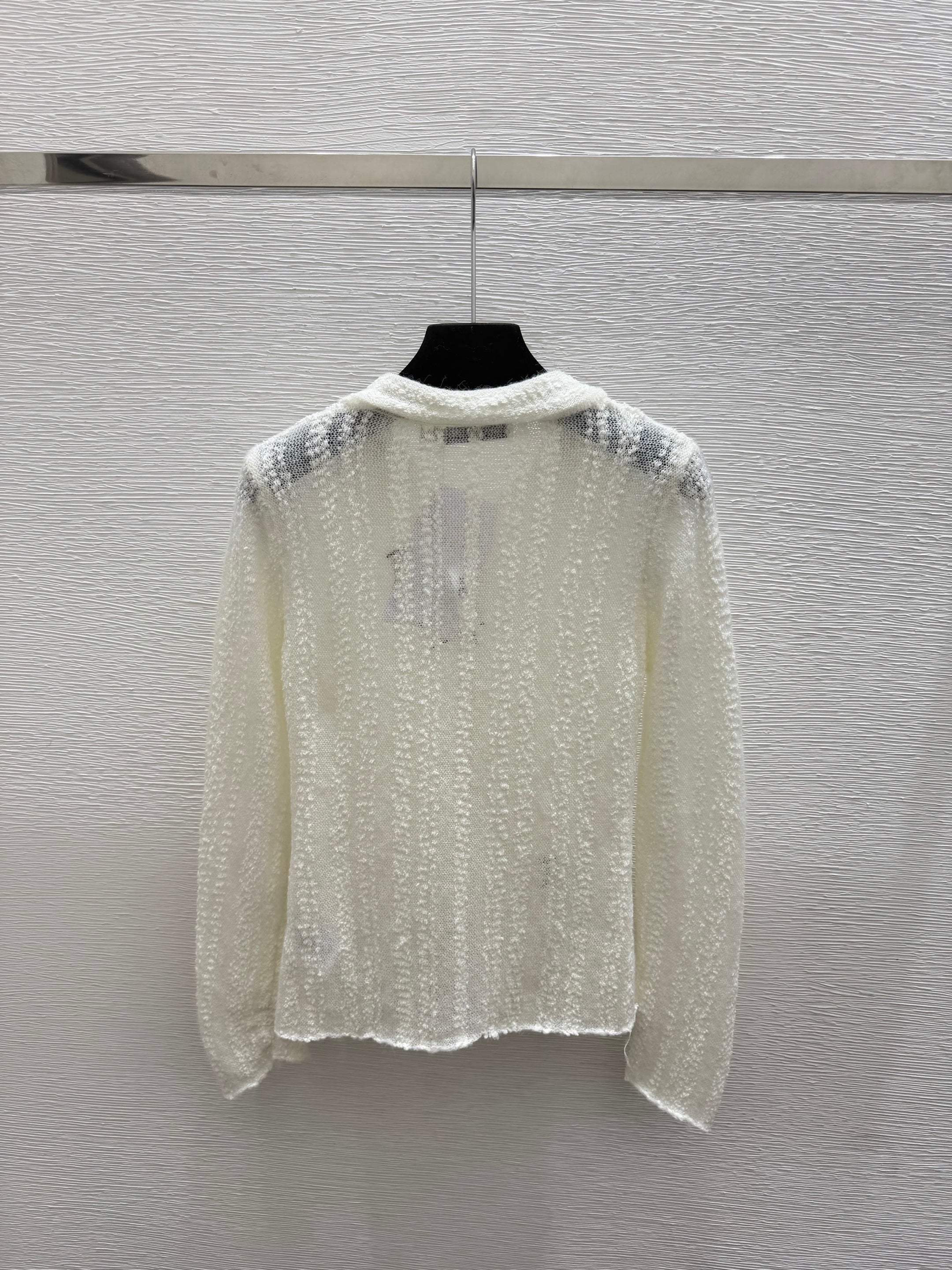 Dior/26 Early Autumn New Solid Color Simple Collared Knit Long-Sleeve Cardigan