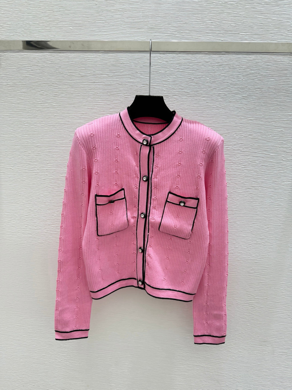 Chanel / 26 Early Autumn New Color-Block Simple Round Neck Knit Long-Sleeve Cardigan